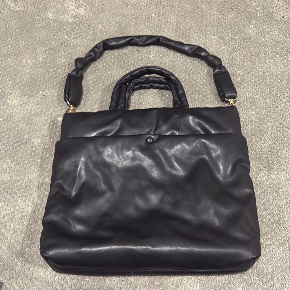 A New Day Black Tote Bag with Chain Detail